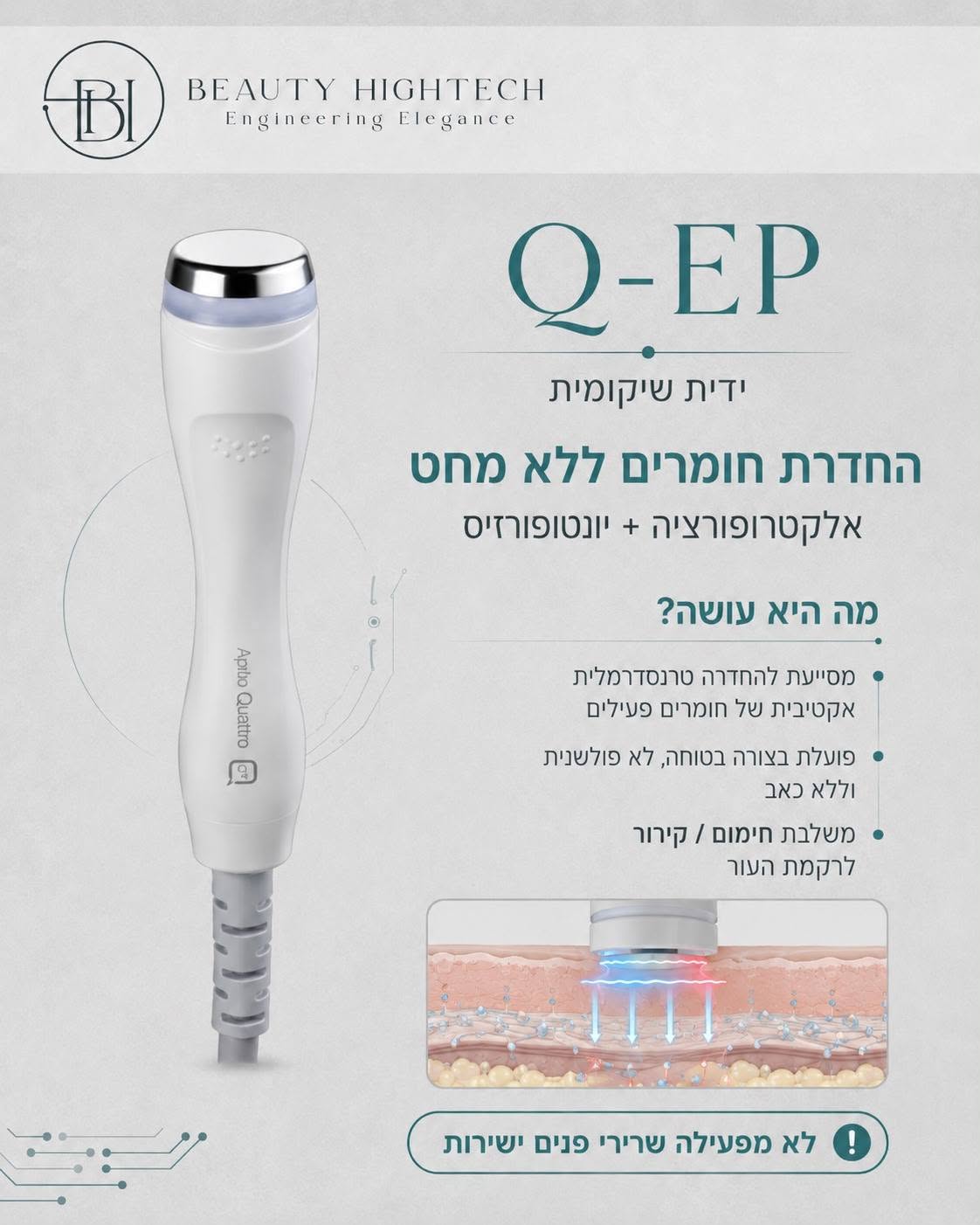 Q-EP החדרת חומרים פעילים ללא מחט